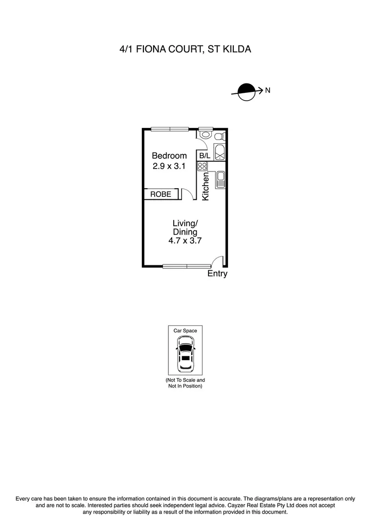 Floorplan of Homely apartment listing, 4/1 Fiona Court, St Kilda VIC 3182