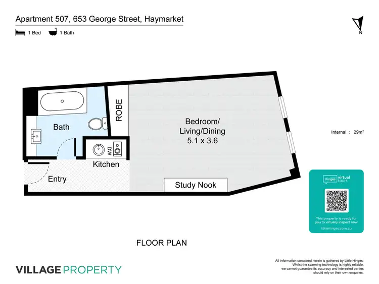 Floorplan of Homely apartment listing, 507/653 George Street, Haymarket NSW 2000