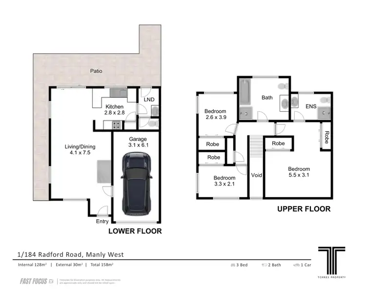 Floorplan of Homely townhouse listing, 1/184 Radford Road, Manly West QLD 4179