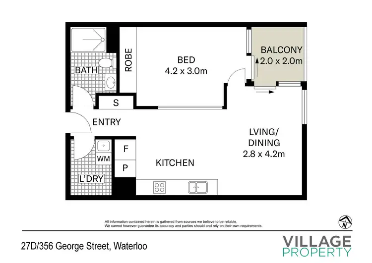 Floorplan of Homely apartment listing, 27D/356 George Street, Waterloo NSW 2017