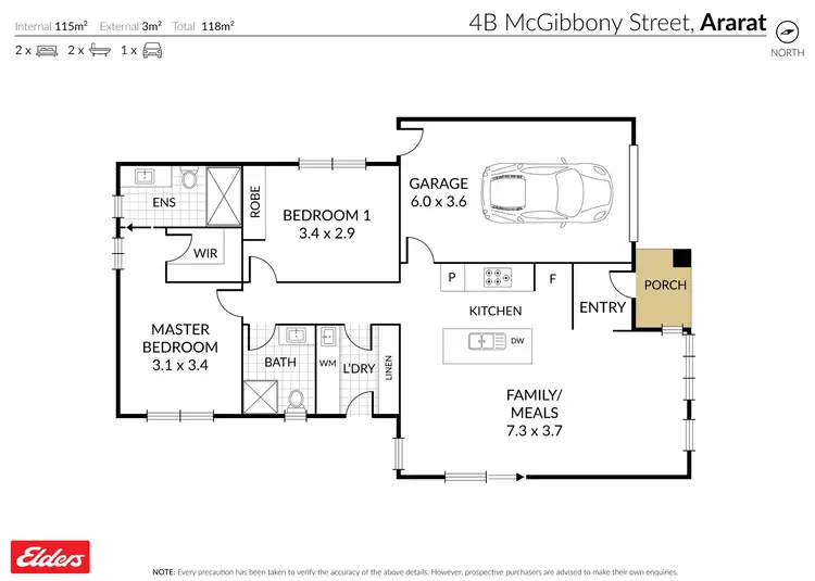 Floorplan of Homely unit listing, 4B Mcgibbony Street, Ararat VIC 3377