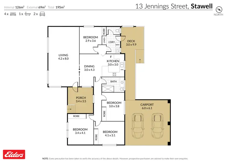 Floorplan of Homely house listing, 13 Jennings Street, Stawell VIC 3380