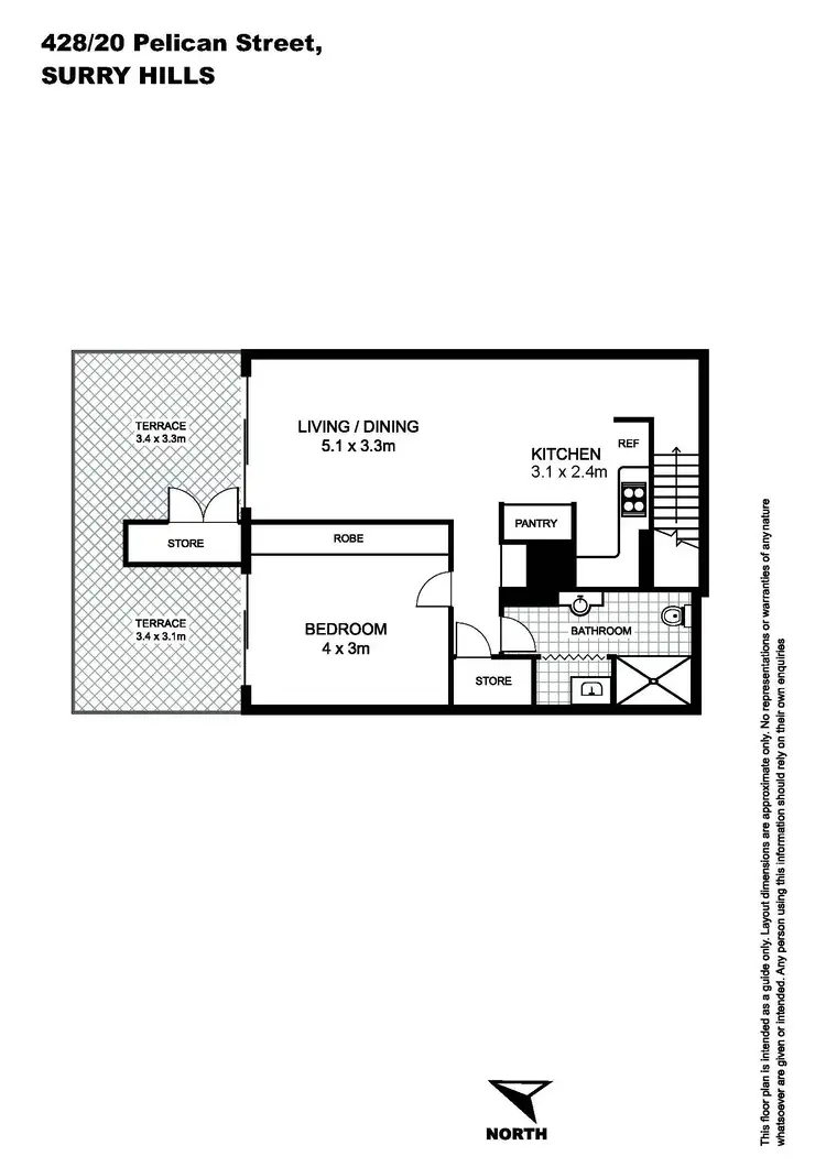 Floorplan of Homely apartment listing, 428/20 Pelican Street, Surry Hills NSW 2010