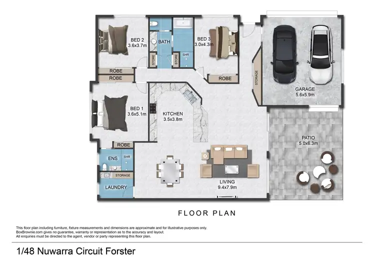 Floorplan of Homely villa listing, 1/48 Nuwarra Circuit, Forster NSW 2428