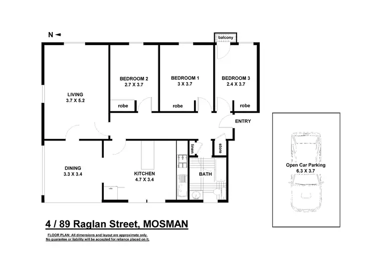 Floorplan of Homely apartment listing, 4/89 Raglan Street, Mosman NSW 2088