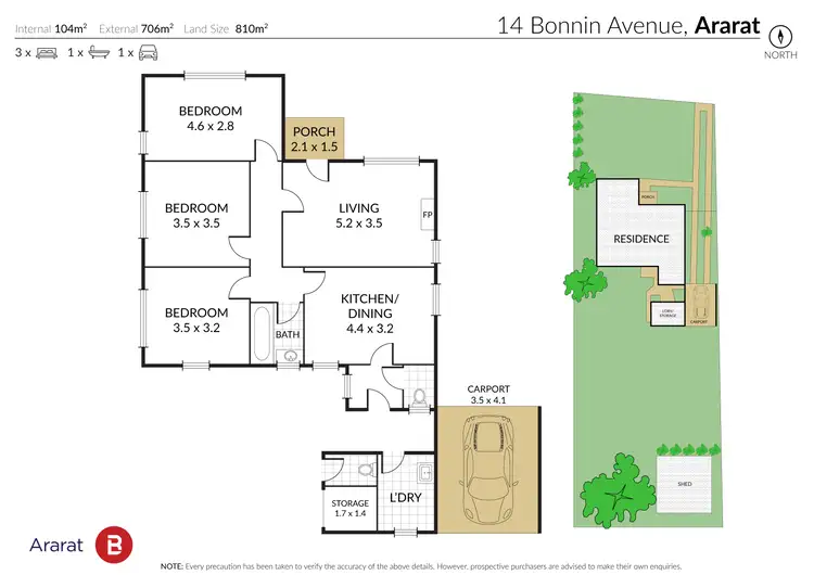 Floorplan of Homely house listing, 14 Bonnin Avenue, Ararat VIC 3377