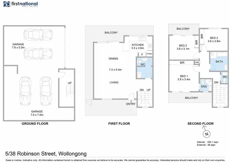 Floorplan of Homely townhouse listing, 5/38 Robinson Street, Wollongong NSW 2500