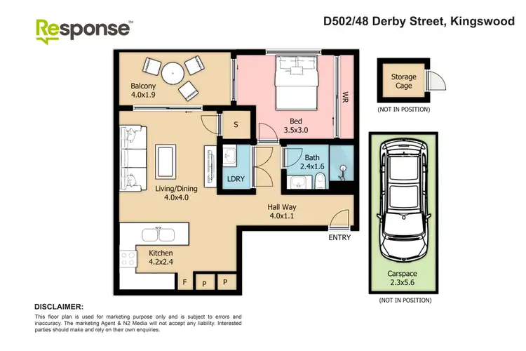 Floorplan of Homely unit listing, D502/48-56 Derby Street, Kingswood NSW 2747