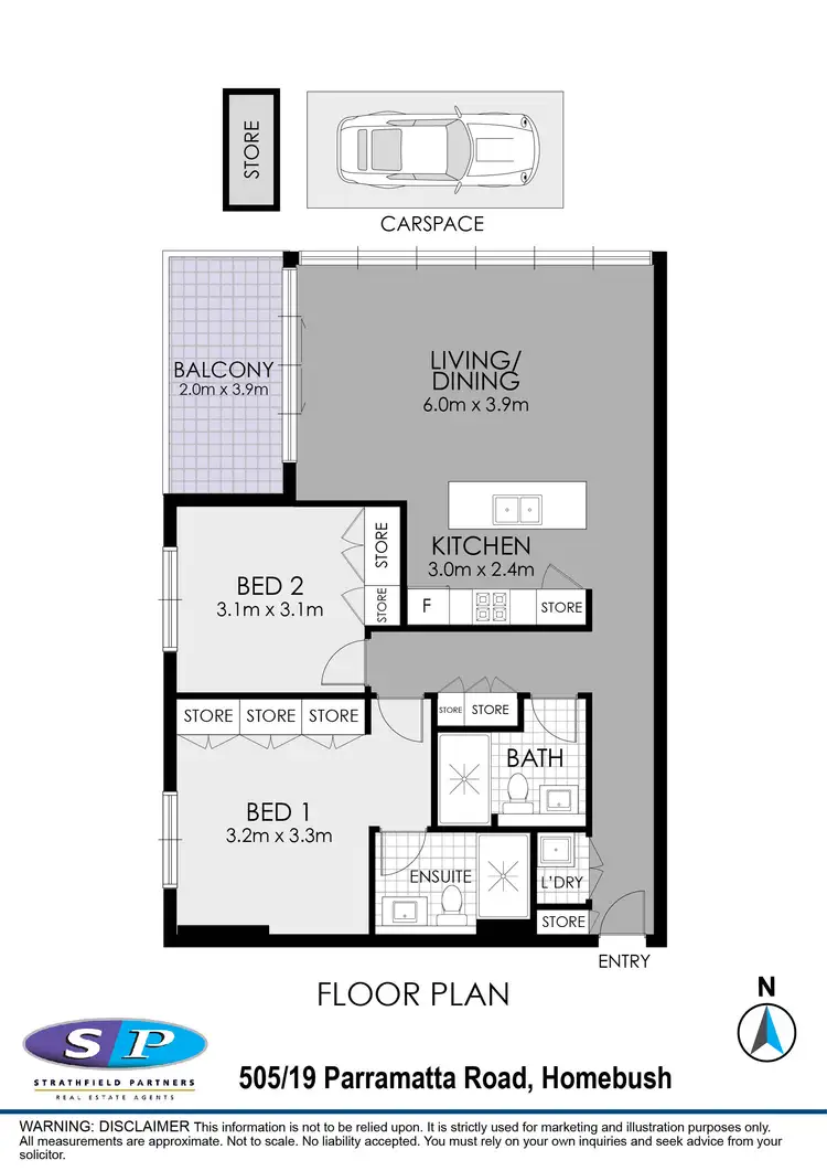 Floorplan of Homely apartment listing, 505/19 Parramatta Road, Homebush NSW 2140