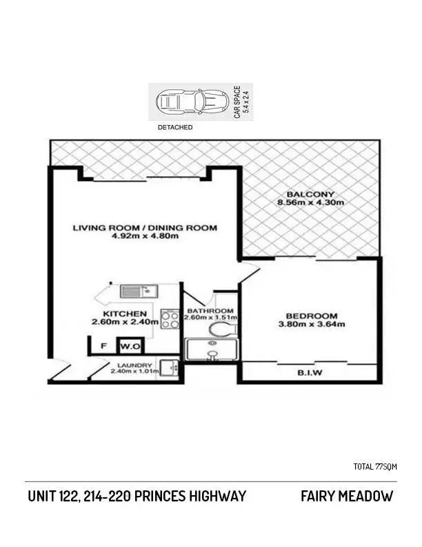 Floorplan of Homely unit listing, 122/214-220 Princes Highway, Fairy Meadow NSW 2519