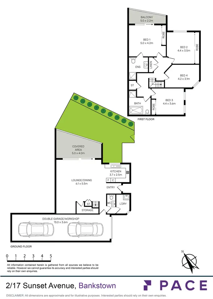 Floorplan of Homely townhouse listing, 2/17 Sunset Avenue, Bankstown NSW 2200
