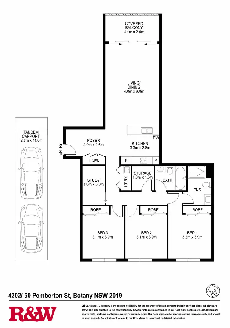 Floorplan of Homely apartment listing, 4202/50 Pemberton Street, Botany NSW 2019