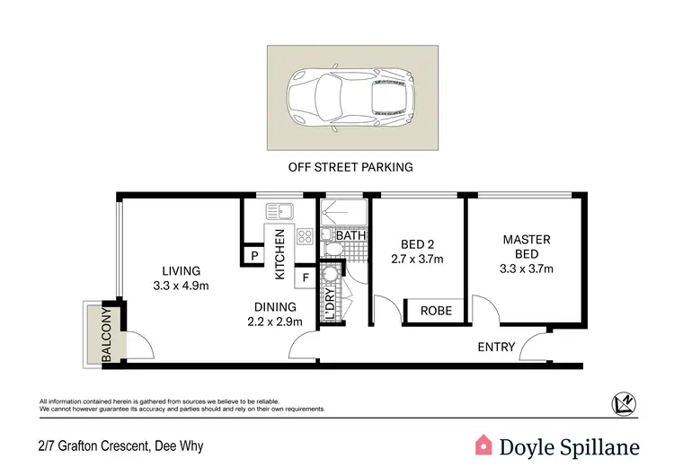 Floorplan of Homely apartment listing, 2/7 Grafton Crescent, Dee Why NSW 2099