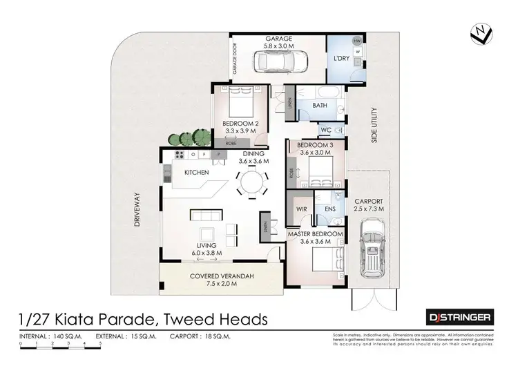 Floorplan of Homely unit listing, 1/27 Kiata Parade, Tweed Heads NSW 2485