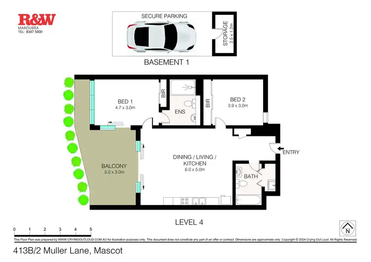 Floorplan of Homely apartment listing, 413B/2 Muller Lane, Mascot NSW 2020