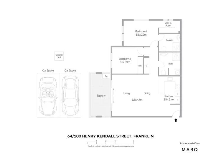 Floorplan of Homely apartment listing, 64/100 Henry Kendall Street, Franklin ACT 2913