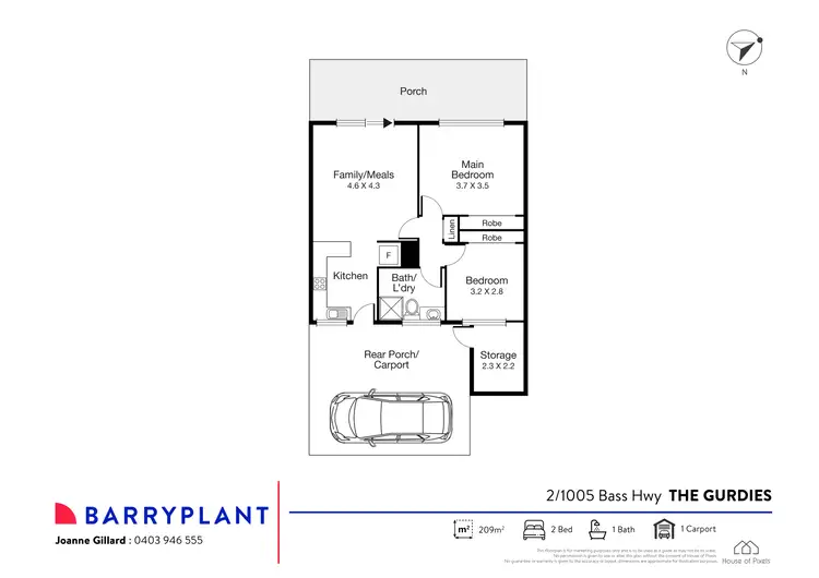 Floorplan of Homely unit listing, 2/1005 Bass Highway, The Gurdies VIC 3984