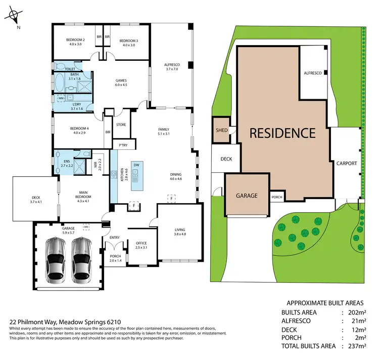 Floorplan of Homely house listing, 22 Philmont Way, Meadow Springs WA 6210