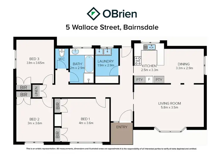 Floorplan of Homely house listing, 5 Wallace Street, Bairnsdale VIC 3875
