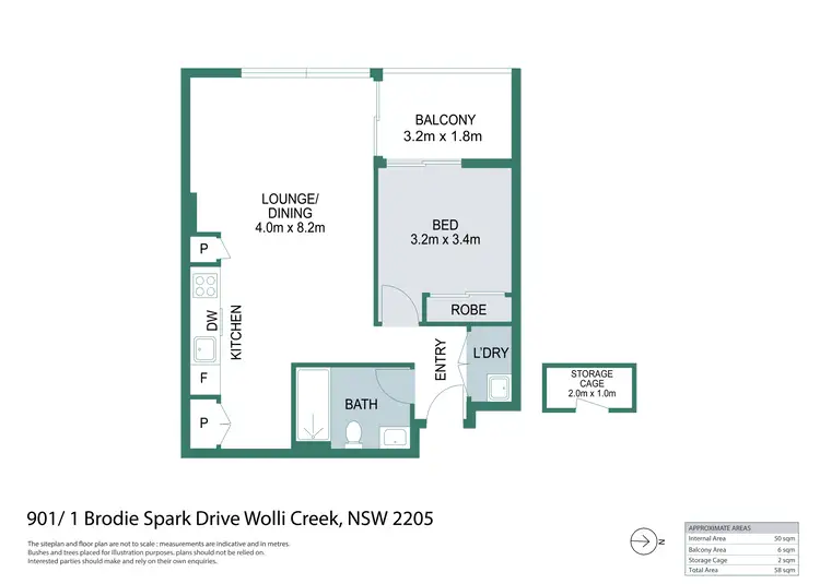 Floorplan of Homely unit listing, 901/1 Brodie Spark Drive, Wolli Creek NSW 2205
