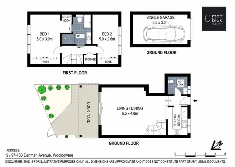 Floorplan of Homely townhouse listing, 9/97-103 Denman Avenue, Woolooware NSW 2230