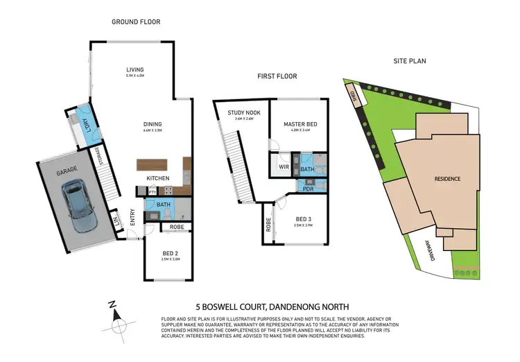 Floorplan of Homely house listing, 5 Boswell Court, Dandenong North VIC 3175