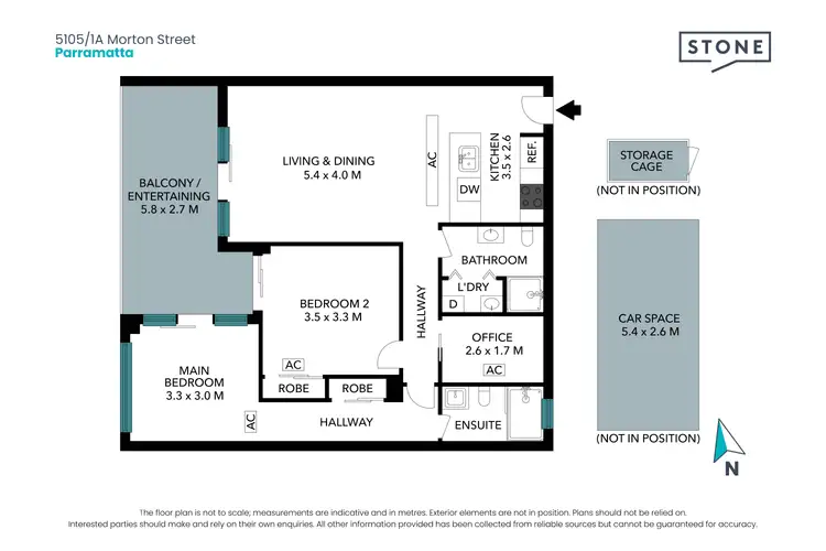 Floorplan of Homely apartment listing, 5105/1A Morton Street, Parramatta NSW 2150
