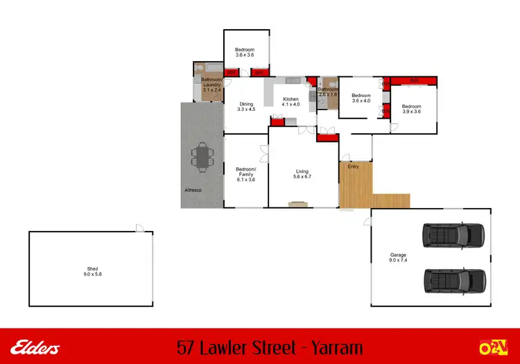 Floorplan of Homely house listing, 57 Lawler Street, Yarram VIC 3971