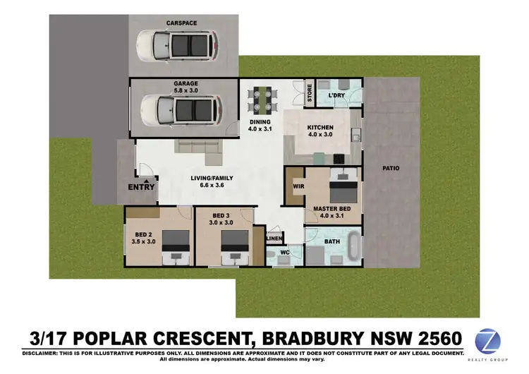 Floorplan of Homely villa listing, 3/17 Poplar Crescent, Bradbury NSW 2560