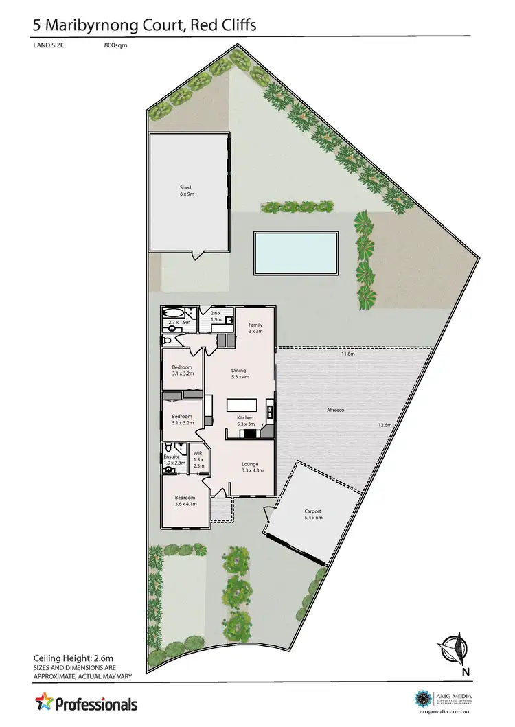 Floorplan of Homely house listing, 5 Maribyrnong Court, Red Cliffs VIC 3496