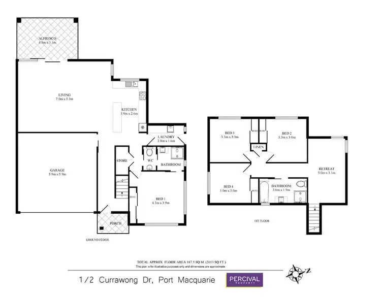Floorplan of Homely house listing, 1/2 Currawong Drive, Port Macquarie NSW 2444