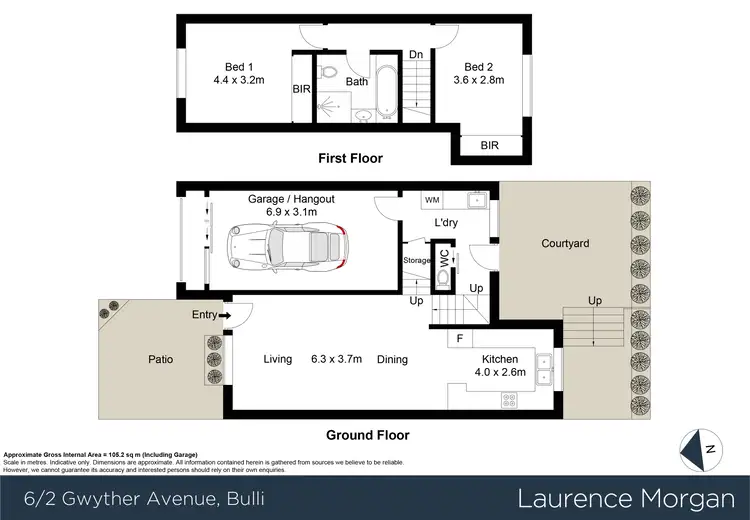 Floorplan of Homely townhouse listing, 6/2 Gwyther Avenue, Bulli NSW 2516