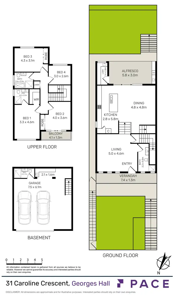 Floorplan of Homely semi-detached listing, 31 Caroline Crescent, Georges Hall NSW 2198