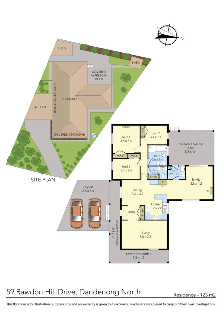 Floorplan of Homely house listing, 59 Rawdon Hill Drive, Dandenong North VIC 3175