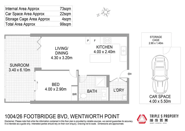 Floorplan of Homely apartment listing, 1004/26 Footbridge Boulevard, Wentworth Point NSW 2127
