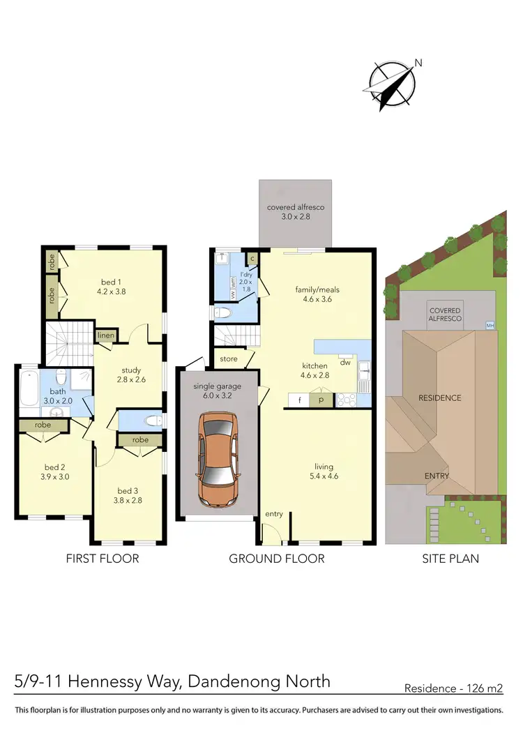 Floorplan of Homely townhouse listing, 5/9-11 Hennessy Way, Dandenong North VIC 3175