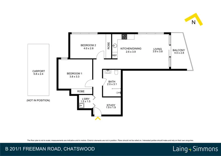 Floorplan of Homely apartment listing, B201/1 Freeman Road, Chatswood NSW 2067