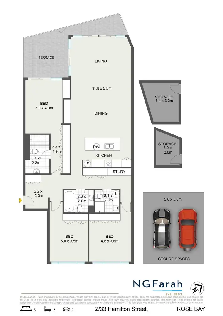 Floorplan of Homely apartment listing, 2/33-39 Hamilton Street, Rose Bay NSW 2029