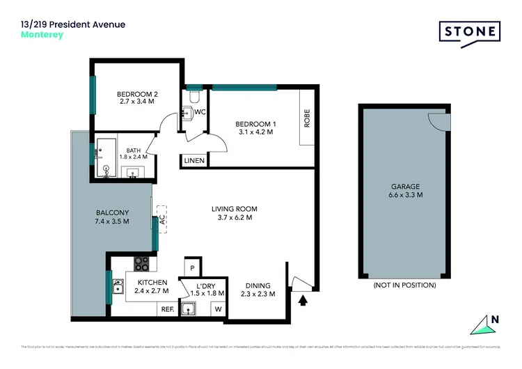 Floorplan of Homely unit listing, 13/219 President Avenue, Monterey NSW 2217