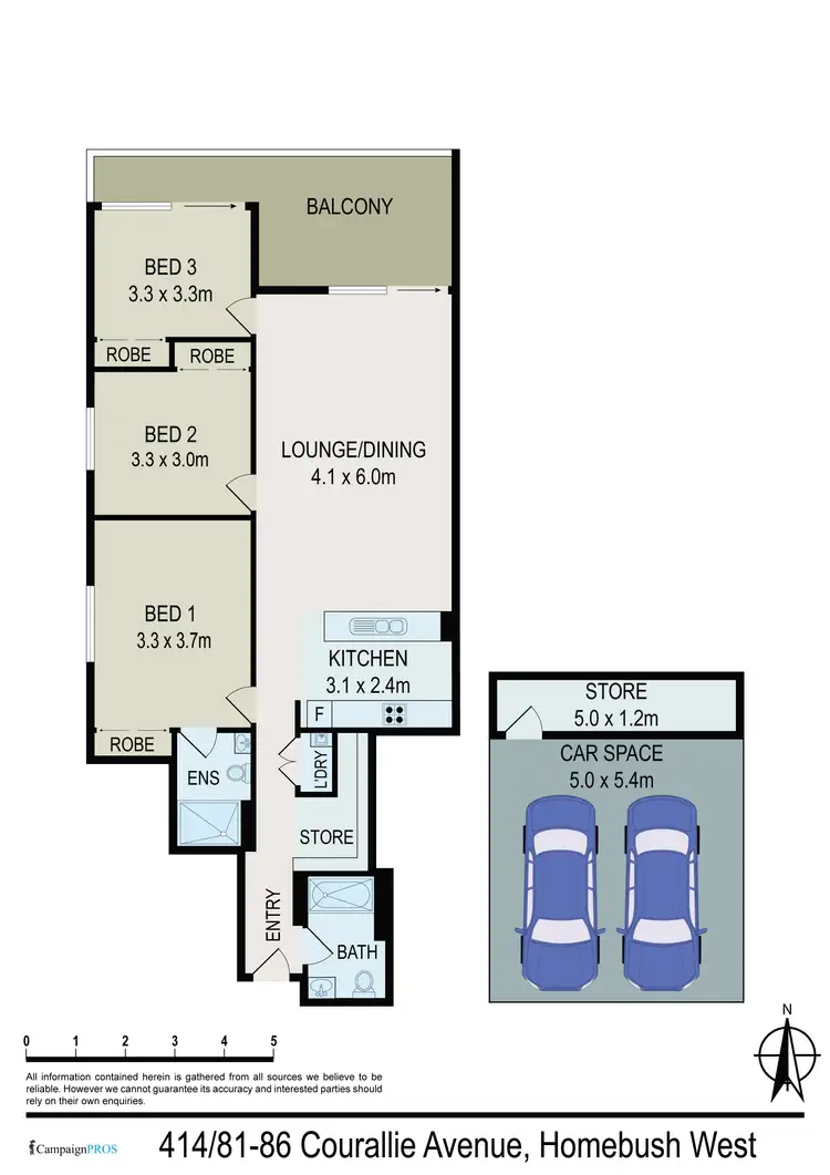 Floorplan of Homely apartment listing, I414/81-86 Courallie Avenue, Homebush West NSW 2140