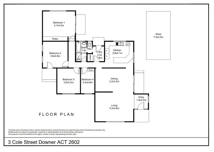 Floorplan of Homely house listing, 3 Cole Street, Downer ACT 2602