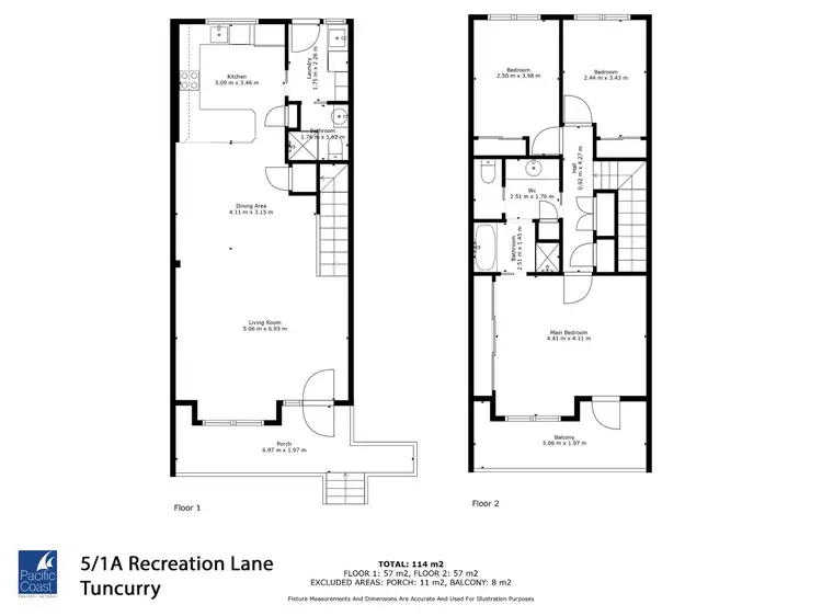 Floorplan of Homely townhouse listing, 5/1A Recreation Lane, Tuncurry NSW 2428