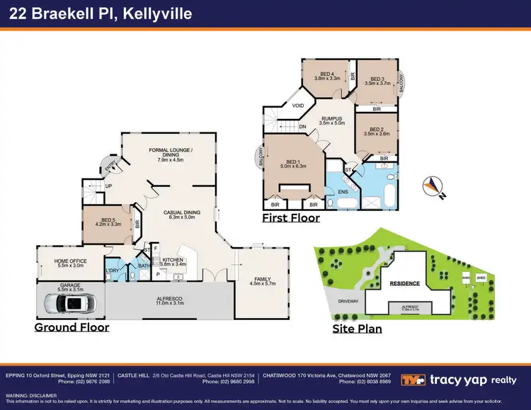 Floorplan of Homely house listing, 22 Braekell Place, Kellyville NSW 2155
