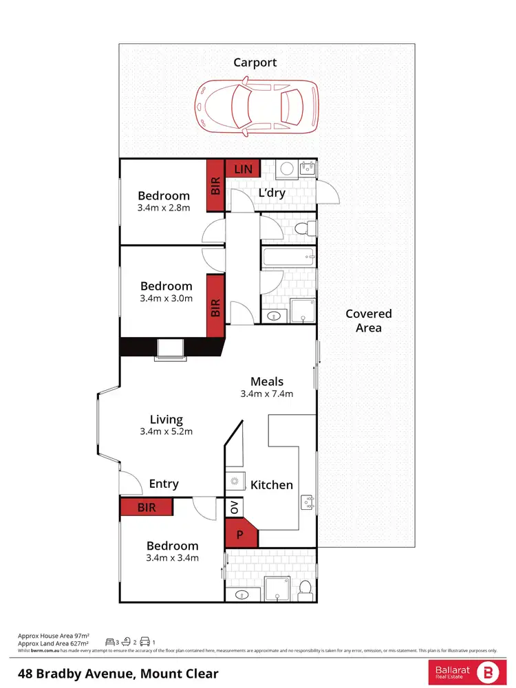 Floorplan of Homely house listing, 48 Bradby Avenue, Mount Clear VIC 3350