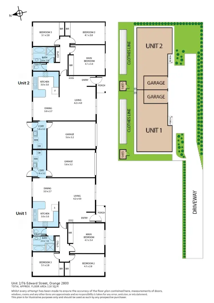 Floorplan of Homely semi-detached listing, 76A Edward Street, Orange NSW 2800