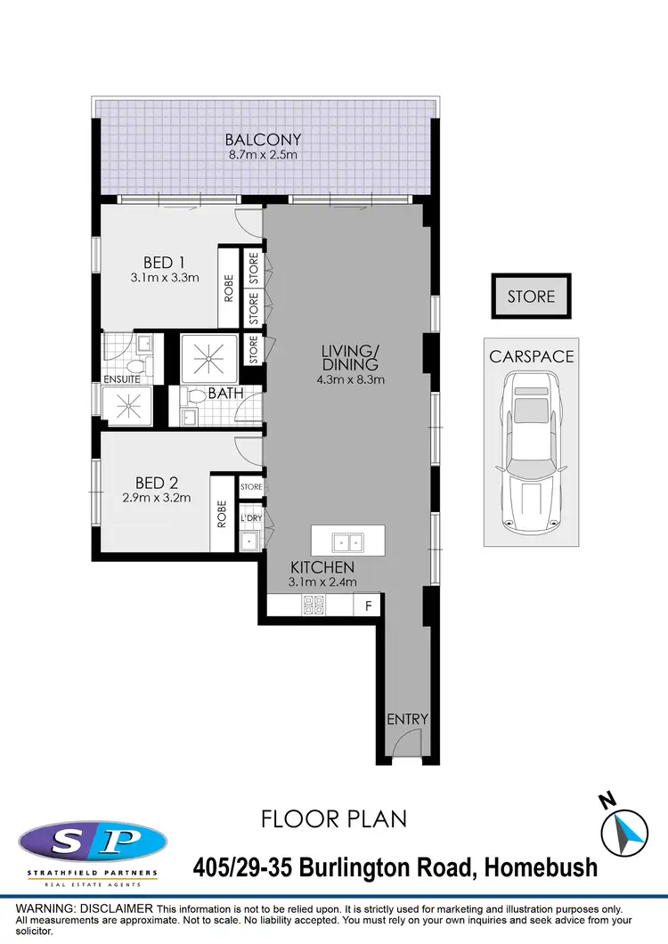 Floorplan of Homely apartment listing, 405/29-35 Burlington Road, Homebush NSW 2140