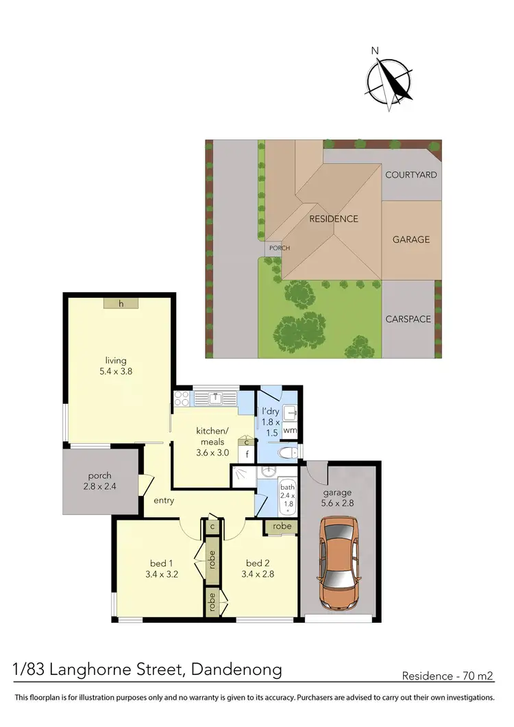 Floorplan of Homely unit listing, 1/83 Langhorne Street, Dandenong VIC 3175