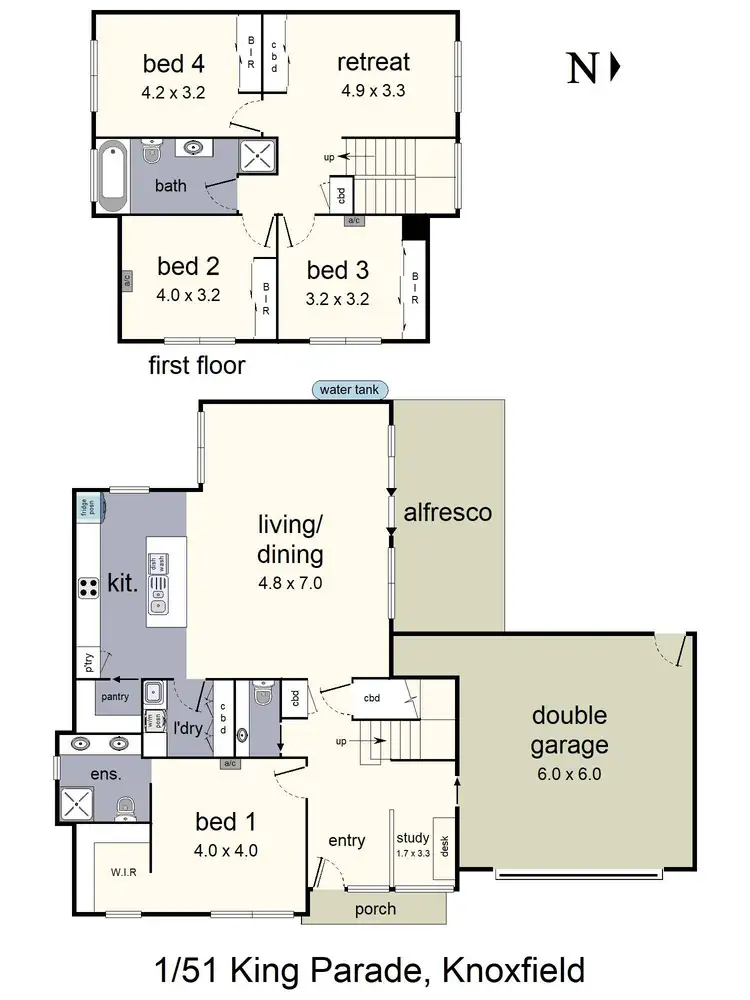 Floorplan of Homely townhouse listing, 1/51 King Parade, Knoxfield VIC 3180