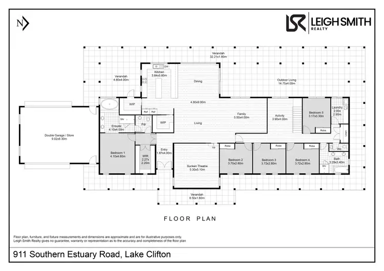 Floorplan of Homely rural property listing, 911 Southern Estuary Road, Lake Clifton WA 6215