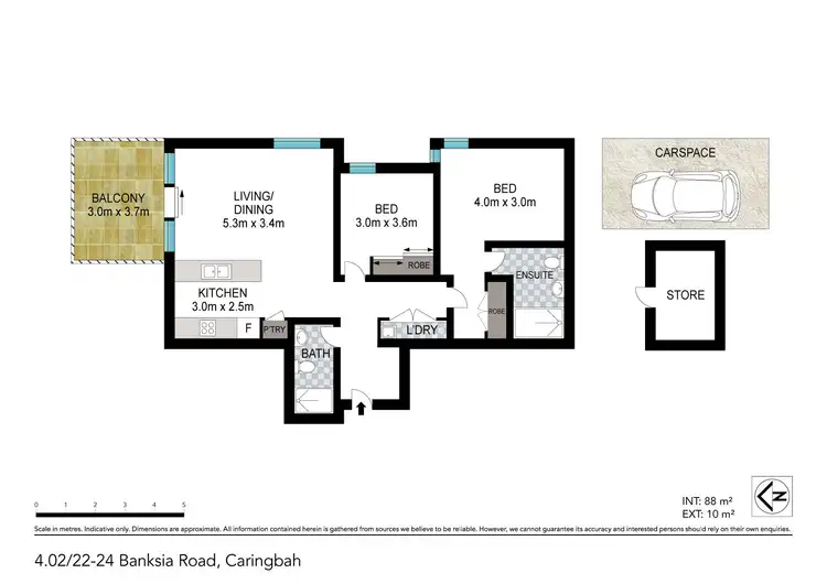 Floorplan of Homely unit listing, 402/22-24 Banksia Road, Caringbah NSW 2229